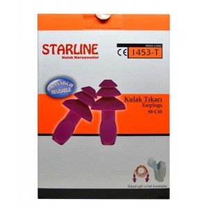 Starline 1453-T Tekstil Ipli Kulak Tıkacı 50 çift