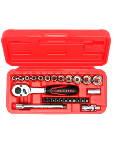 İzeltaş 1/4″ Altı Köşe Lokma Anahtar ve Bits Set (27 parça, mm) İzeltaş 1/4″ Altı Köşe Lokma Anahtar ve Bits Set (27 parça, mm)