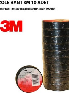 3M Elektrik İzole Bant Siyah Üst Kalite 10 adet 3M Elektrik İzole Bant Siyah Üst Kalite 10 adet