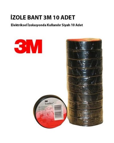 3M Elektrik İzole Bant Siyah Üst Kalite 10 adet