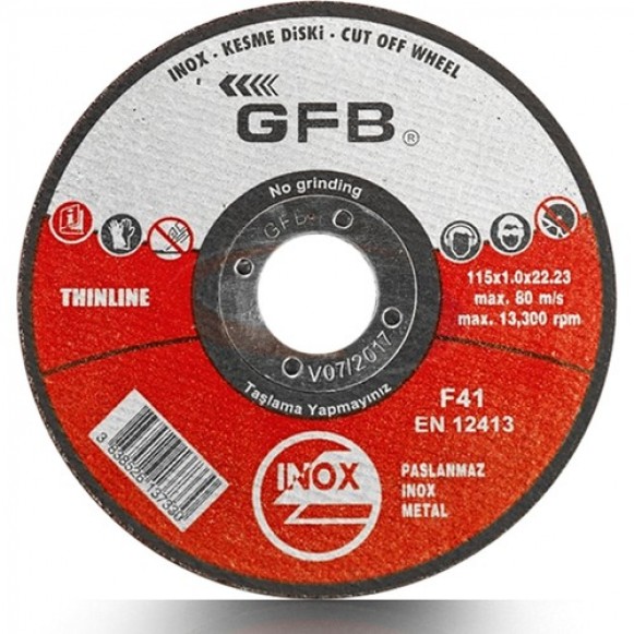 Gfb Metal Kesici Taş 115X1X2 Inox Kesme Taşı 25 Adet Gfb Metal Kesici Taş 115X1X2 Inox Kesme Taşı 25 Adet