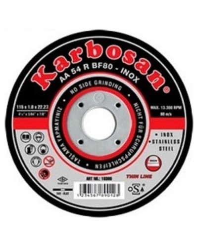 Karbosan Metal Kesici Disk 115X1X22 Mm İnox (25 Adet)