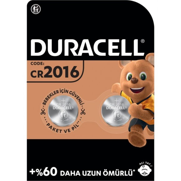 Duracell Özel 2016 Lityum Düğme Pil 3V 2’li Paket Duracell Özel 2016 Lityum Düğme Pil 3V 2’li Paket