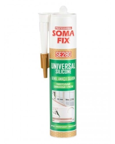 Somafix Şeffaf Silikon 280gr SE280 Elastik UV Dayanımlı Genel Amaçlı Yapıştırıcı