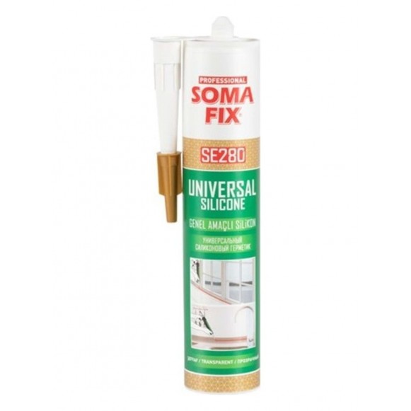 Somafix Şeffaf Silikon 280gr SE280 Elastik UV Dayanımlı Genel Amaçlı Yapıştırıcı Somafix Şeffaf Silikon 280gr SE280 Elastik UV Dayanımlı Genel Amaçlı Yapıştırıcı