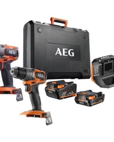 AEG CK18-AC-2BL-X02B Kombo Matkap Seti (BSB18SBL2 + BSS18C3B3) (1x2.0Ah + 1x4.0Ah) (4935499435)