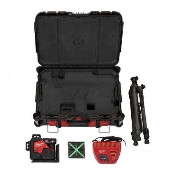 MILWAUKEE M12 3PLSKIT-401P 3X360 Düzlem Yeşil Çizgi Lazer MILWAUKEE M12 3PLSKIT-401P 3X360 Düzlem Yeşil Çizgi Lazer