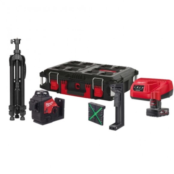 MILWAUKEE M12 3PLSKIT-401P 3X360 Düzlem Yeşil Çizgi Lazer MILWAUKEE M12 3PLSKIT-401P 3X360 Düzlem Yeşil Çizgi Lazer