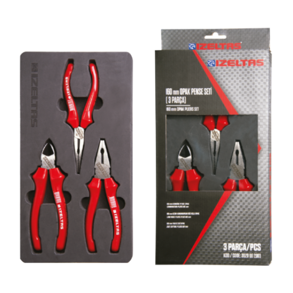 İZELTAŞ Opak Seri Pense Seti 160mm (3 parça)