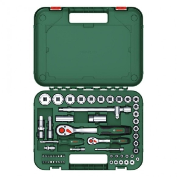 Bosch 1/4'' + 1/2'' Cırcırlı Somun Sıkma Seti 57 Parça Bosch 1/4'' + 1/2'' Cırcırlı Somun Sıkma Seti 57 Parça